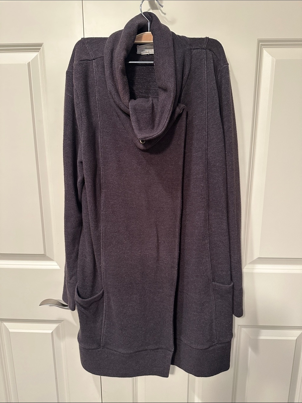 Caslon Dark Charcoal Cowl Neck Longline Sweater